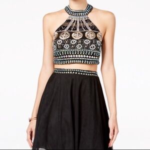 crop top prom dress